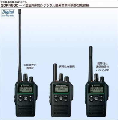 GDR4800|業務用無線機などの情報通信機器の販売とレンタル、システム