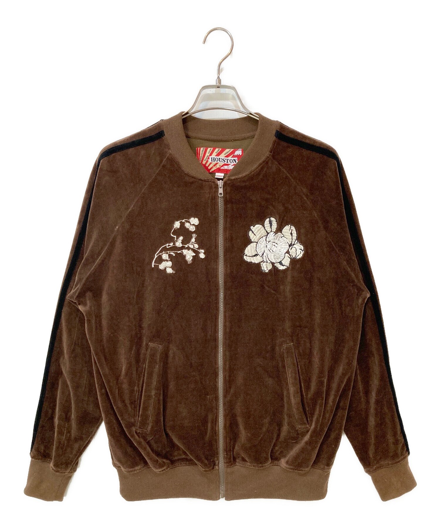 中古・古着通販】HOUSTON (ヒューストン) 刺繍ベロアスカジャン