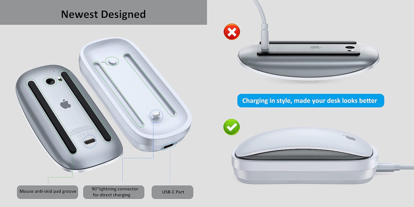 Magic Mouse 2を裏返さずに充電でき、Qiワイヤレス充電器としても利用
