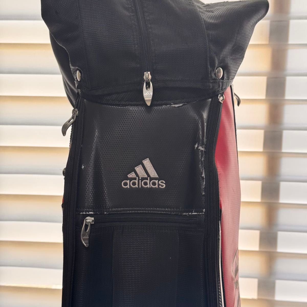 adidas アディダス ゴルフ キャディバッグ ブラック×レッド×シルバー 6