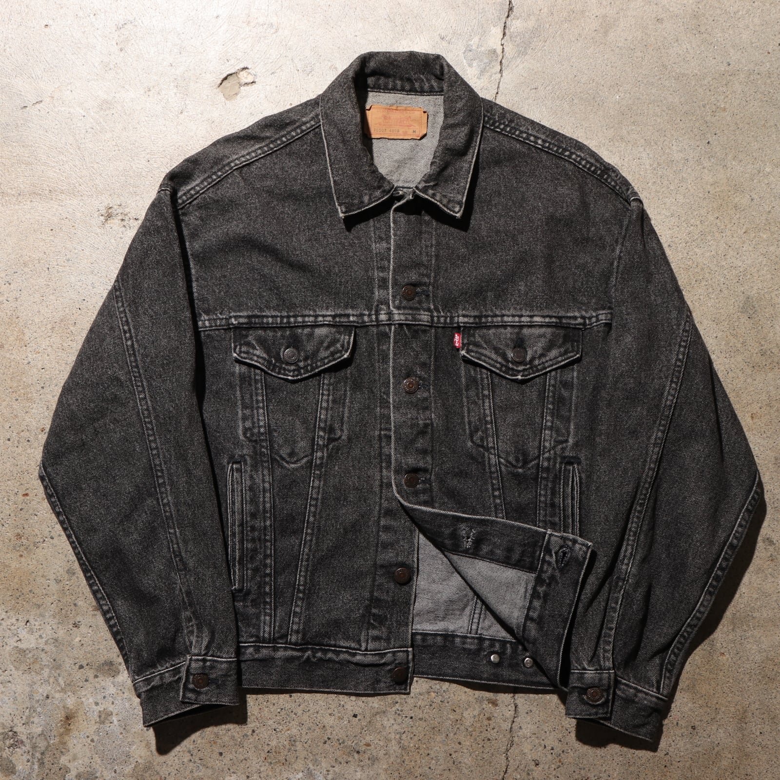 美品 M 先染め 70507 USA Levi's ブラックデニムジャケット 黒
