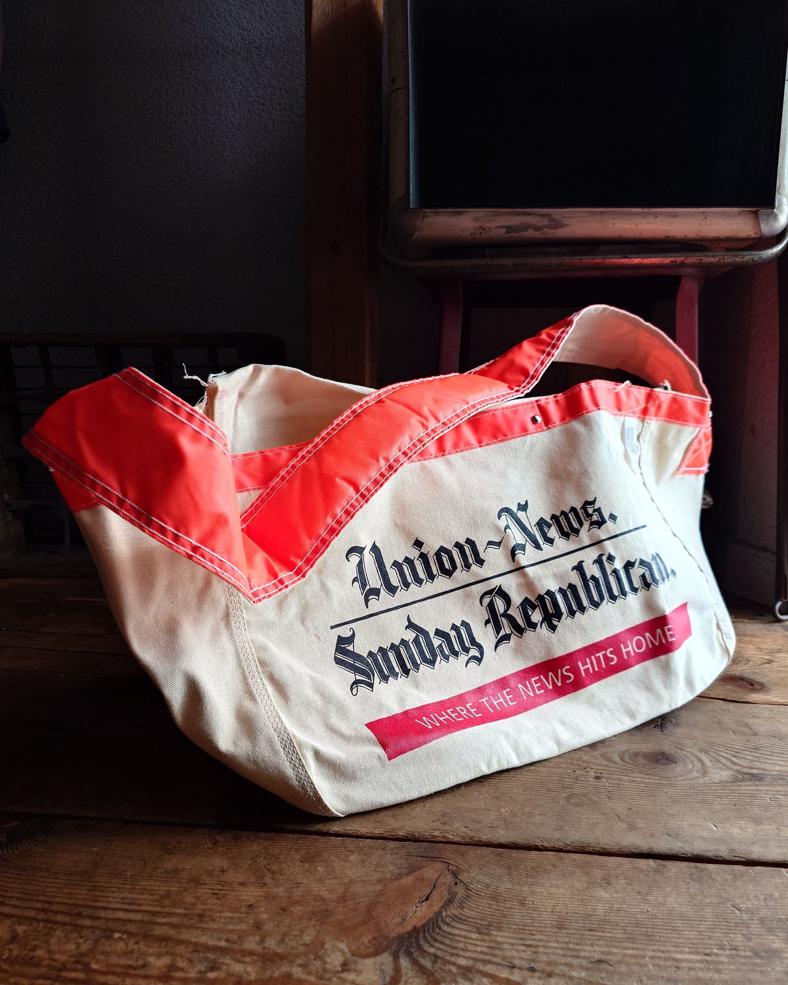 ニュースペーパーバッグ 未使用品 デッドストック 80~90s 古着
