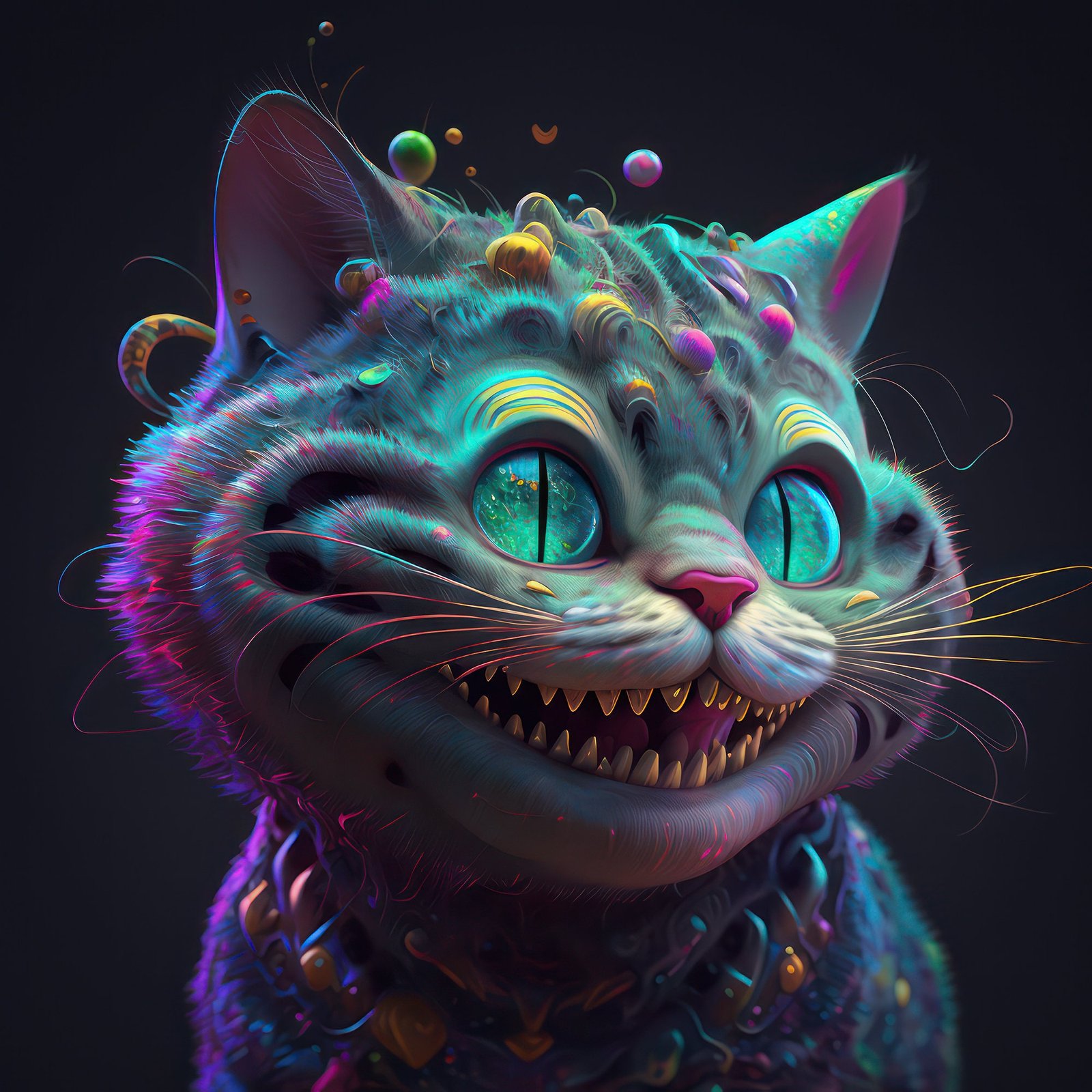 Cheshire Cat Art, Cheshire Cat Printable, Colorful Cat Poster, Cat