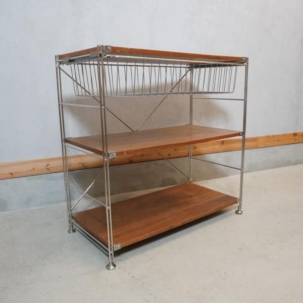 無印良品(MUJI)の人気のウォールナット材×ステンレス 3段ユニット