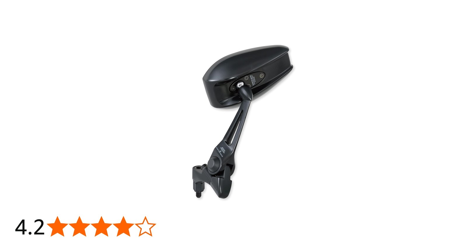 Tanax NA-014 Napoleon Shark Mirror 7 Motorcycle Mirror, Black