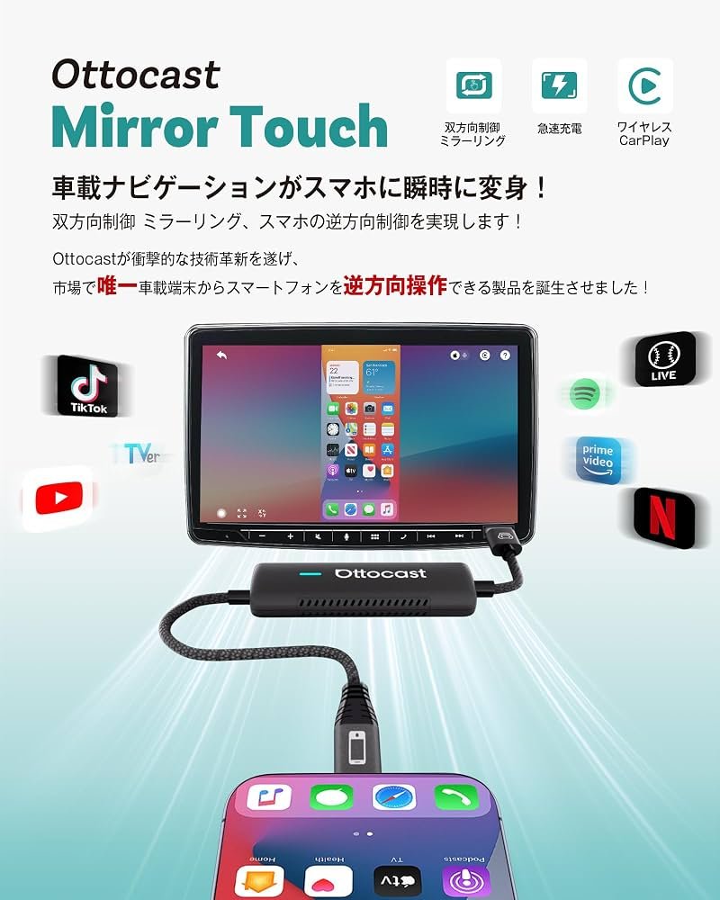 Amazon.co.jp: オットキャスト Ottocast Mirror Touch【公式】2025