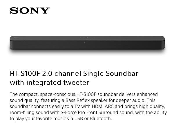 Amazon.com: Sony S100F 2.0ch Soundbar with Bass Reflex Speaker