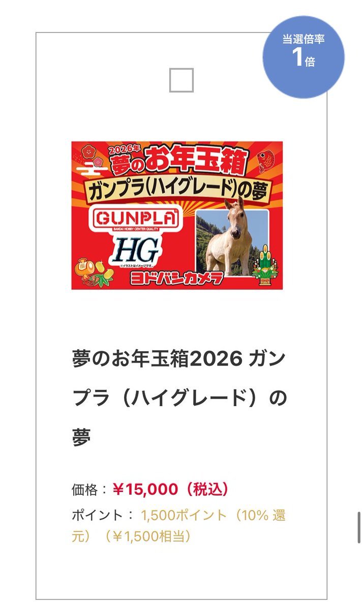 ヨドバシカメラにて2026年【夢のお年玉箱】抽選予約が始まりました
