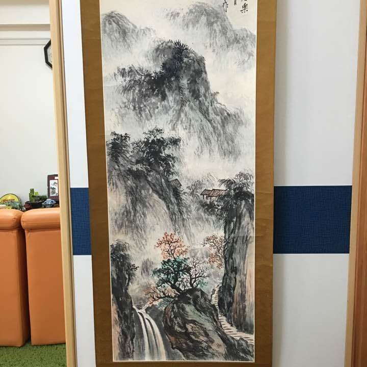 中国美術 紙本 山水画 掛軸 Amazon.co.jp: 肉筆 手描き 水墨画 掛け軸/牧童/山水画 掛軸 四尺四